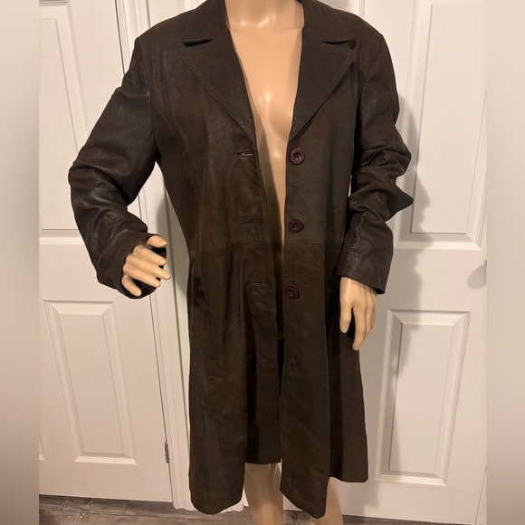 VINTAGE NOMAR LEATHER COLLECTION VOGUE KNEE LENGTH  M BUTTER SOFT only jacket - Picture 2 of 10